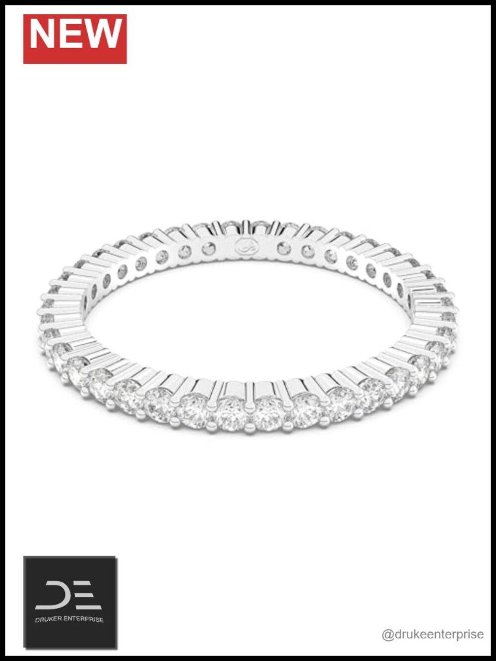 Crystal Eternity Ring Round Cut Prong Setting Cocktail Jewelry